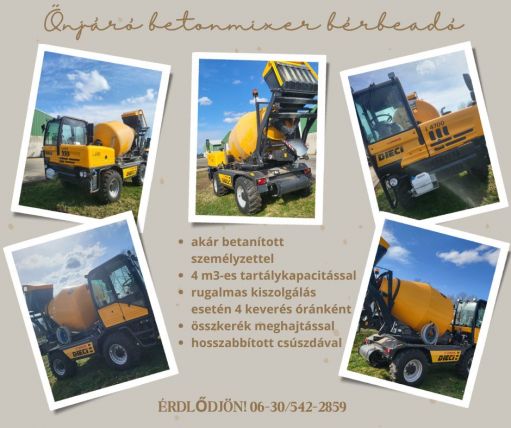 Eladó használt  önjáró betonmixer
