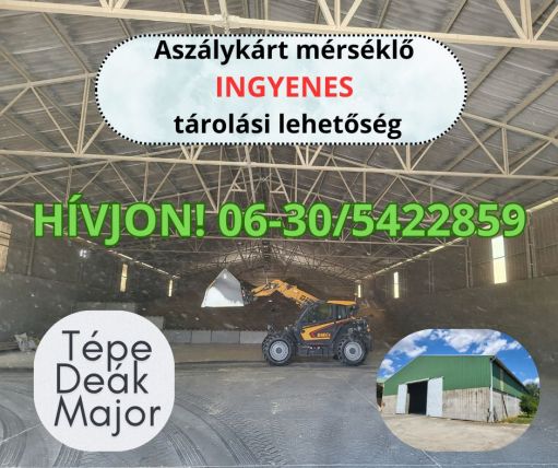  Ingyenes terménytárolási lehetőség Tépén