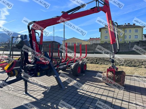 Krpan GP 8 DF erdészeti kiközelítő / rönkszállító pótkocsi 7,6 m daruval