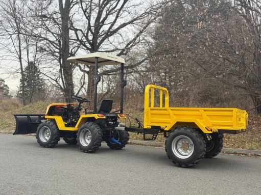 Taurus Tauros ZX 18 PRO 4x4, 18,5 LE-s kertészeti kistraktor, széles kerekekkel, hótolólappal, bukókerettel, és utánfutóval szenzációs áron !!!