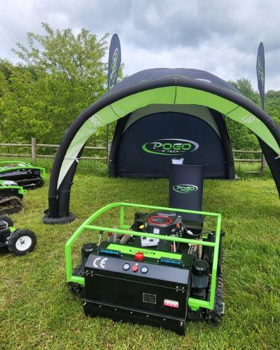  25 LE-s, POGO MTECH SKK 100 V2 professzionális ipari távirányítós gazvágó-fűnyíró gép, 100 cm munkaszélesség