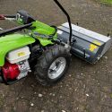 MGM Lampacrescia 13 le-s Castoro Super HONDA egytengelyes kistraktor gyűjtőtartályos seprőgéppel 2. kép